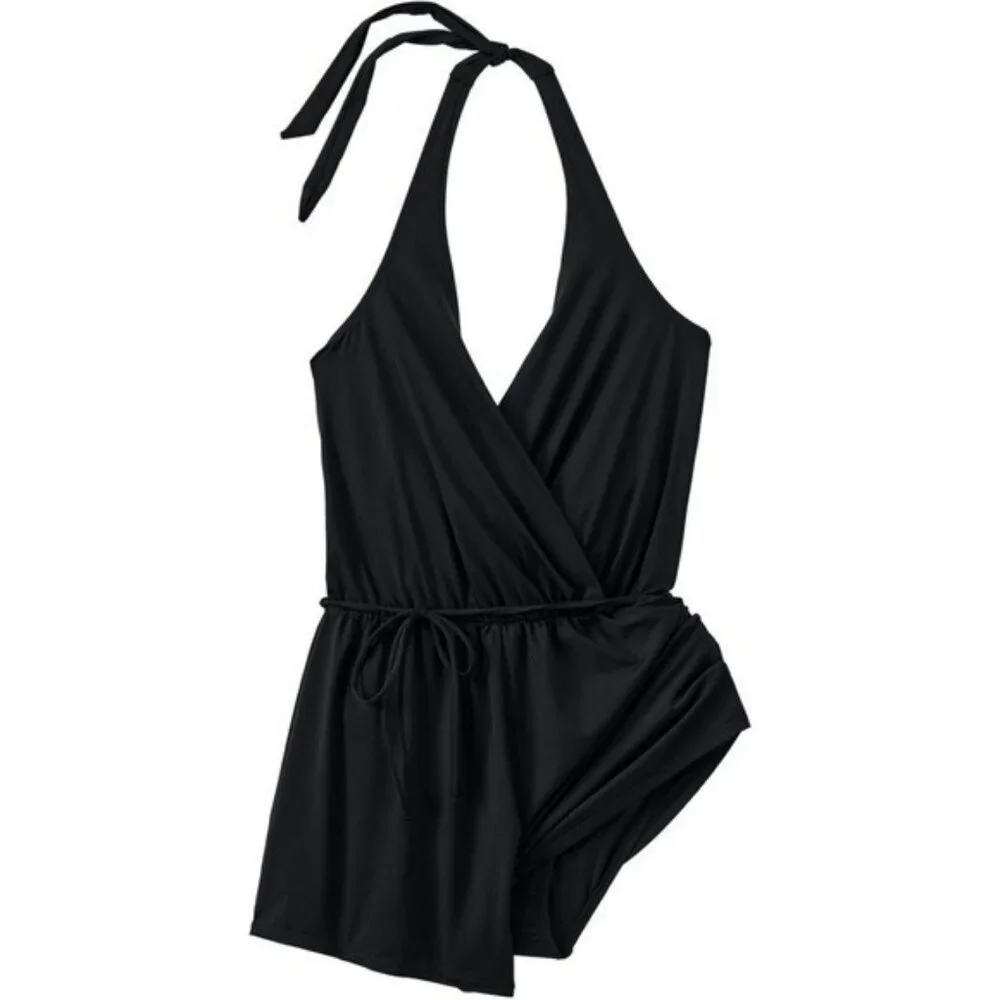 Lands end halter romper swimsuit one piece xs  2-4
